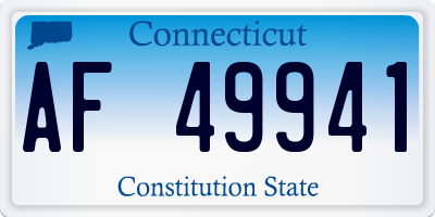 CT license plate AF49941