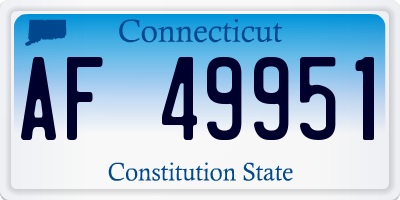 CT license plate AF49951