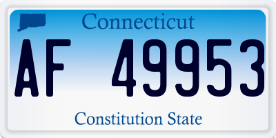 CT license plate AF49953