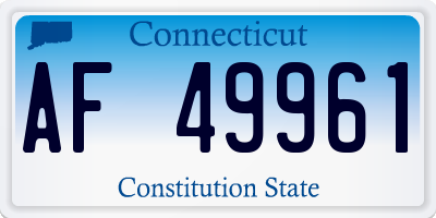CT license plate AF49961