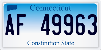 CT license plate AF49963