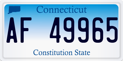 CT license plate AF49965
