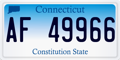 CT license plate AF49966
