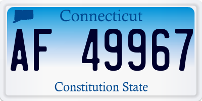 CT license plate AF49967
