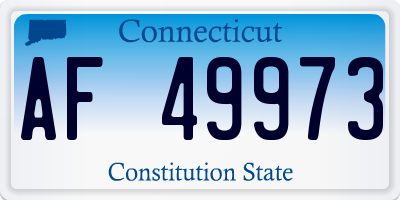 CT license plate AF49973