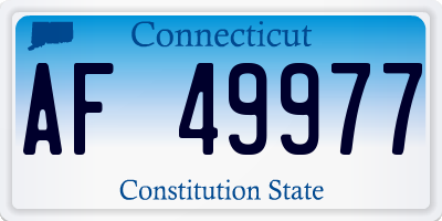 CT license plate AF49977