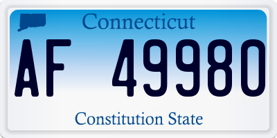 CT license plate AF49980