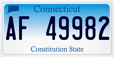 CT license plate AF49982
