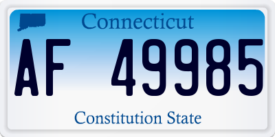 CT license plate AF49985