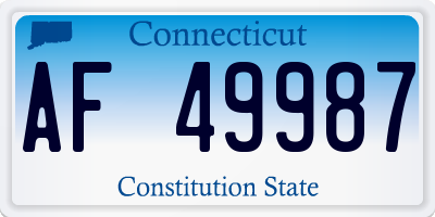 CT license plate AF49987