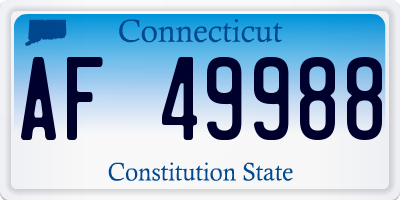 CT license plate AF49988