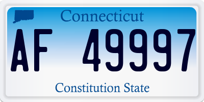 CT license plate AF49997