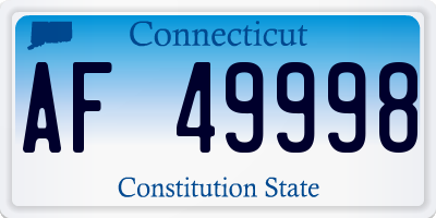 CT license plate AF49998