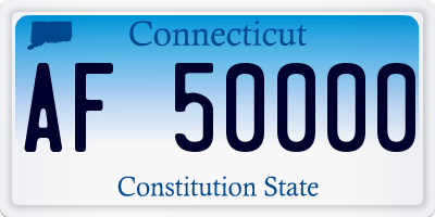 CT license plate AF50000