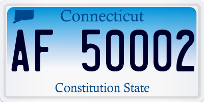 CT license plate AF50002