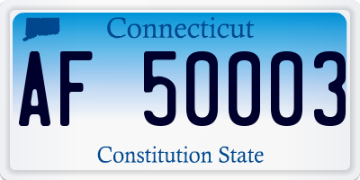 CT license plate AF50003