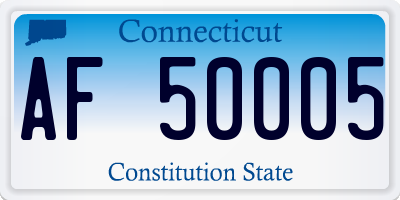 CT license plate AF50005