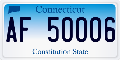 CT license plate AF50006