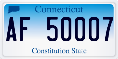 CT license plate AF50007