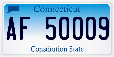 CT license plate AF50009
