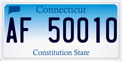 CT license plate AF50010