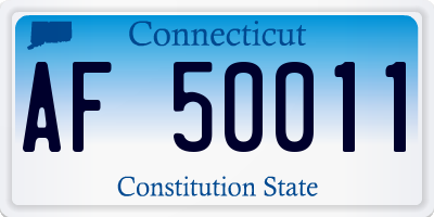 CT license plate AF50011