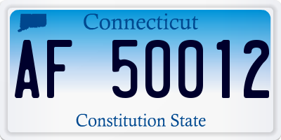 CT license plate AF50012