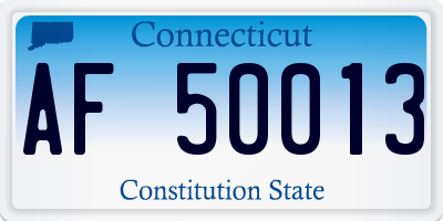 CT license plate AF50013