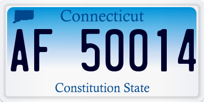 CT license plate AF50014