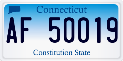 CT license plate AF50019