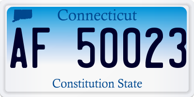CT license plate AF50023