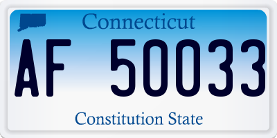 CT license plate AF50033