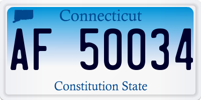 CT license plate AF50034