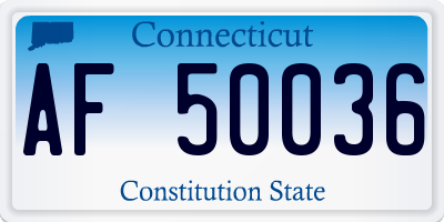 CT license plate AF50036