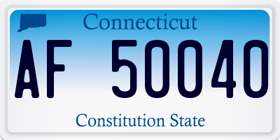 CT license plate AF50040