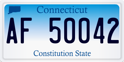 CT license plate AF50042