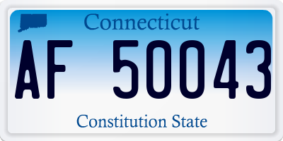 CT license plate AF50043