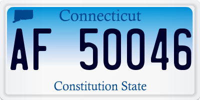 CT license plate AF50046