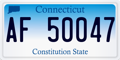 CT license plate AF50047