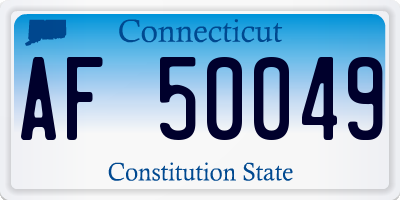 CT license plate AF50049