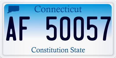 CT license plate AF50057