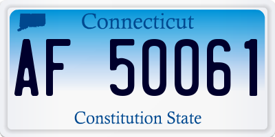 CT license plate AF50061