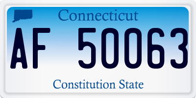 CT license plate AF50063