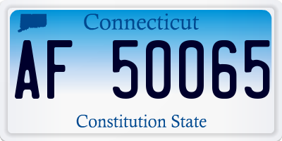 CT license plate AF50065