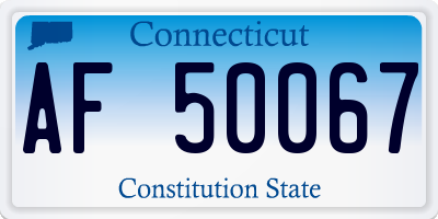 CT license plate AF50067