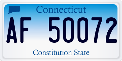 CT license plate AF50072