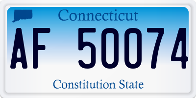 CT license plate AF50074