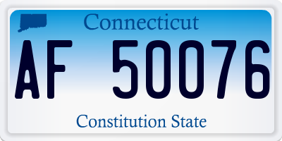 CT license plate AF50076