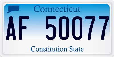 CT license plate AF50077