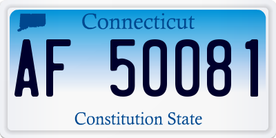 CT license plate AF50081
